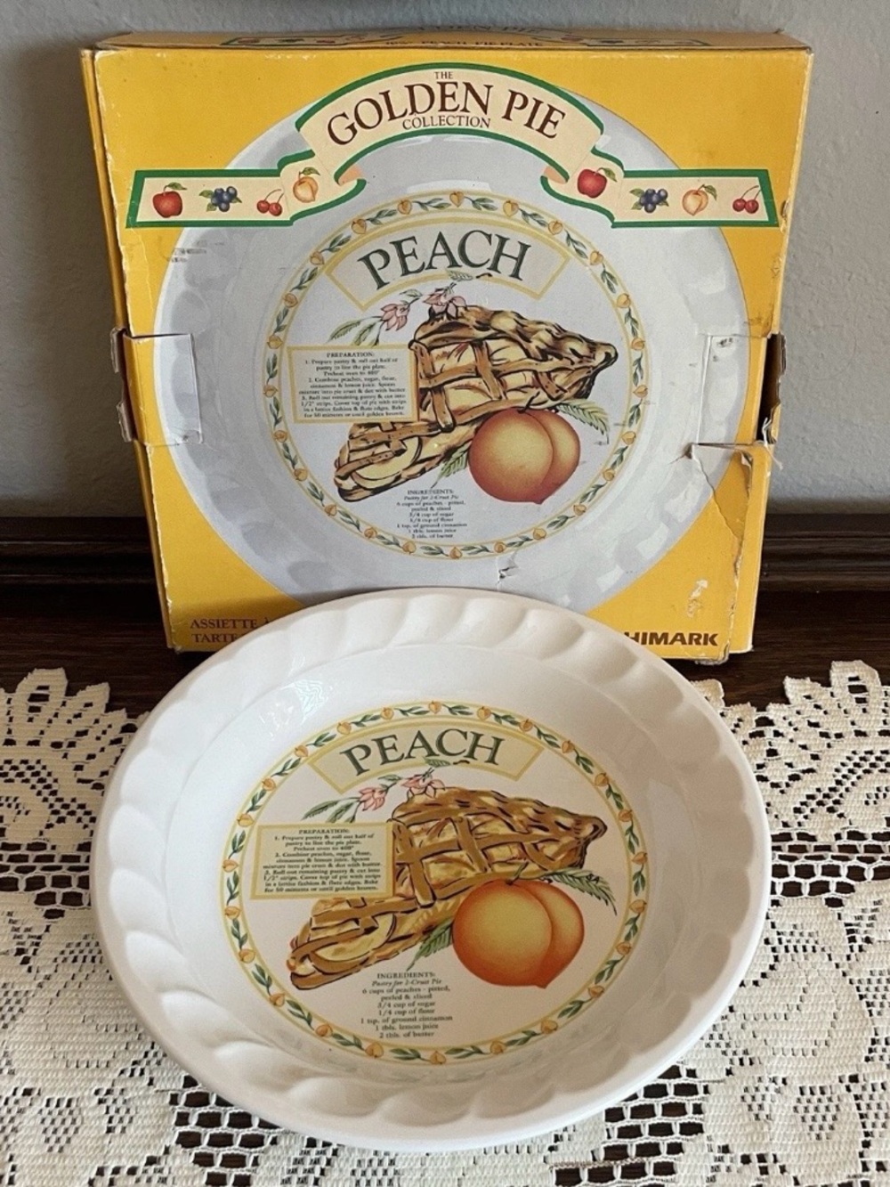 HIMARK Golden Pie
Collection Peach 10 1/2 in Round Ceramic Pie Plate